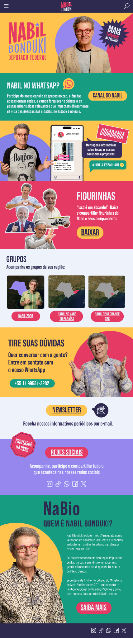 Nabil Bonduki — participe dos canais, grupos e redes